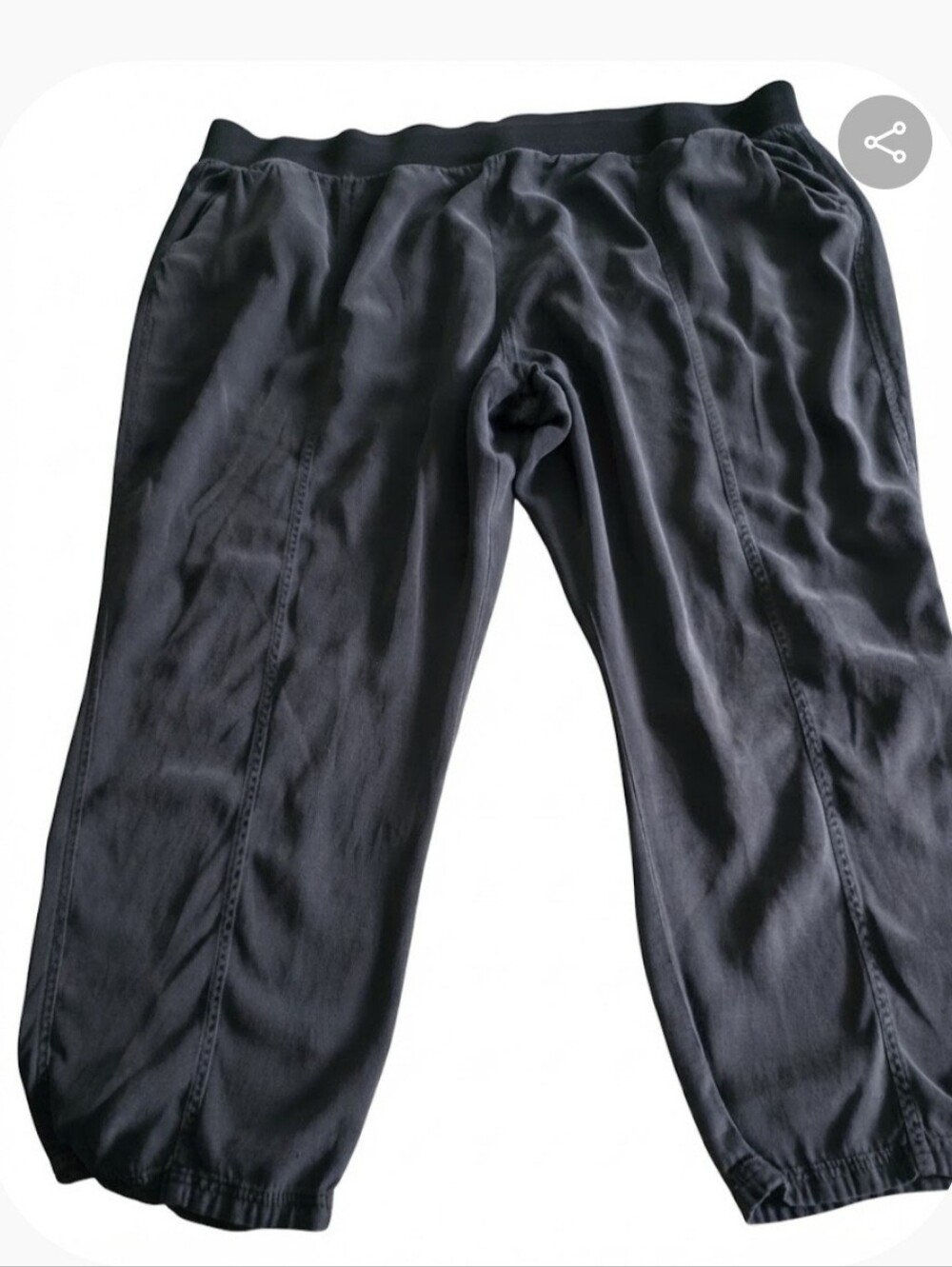 Sonoma Kohl's Plus Size 3X Gray Soft Pants Linen Blend Straight Leg Pull On